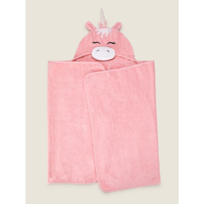 George Home pink unicorn hooded towel 70x140cm - British product