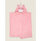 George Home pink unicorn hooded towel 70x140cm - British product