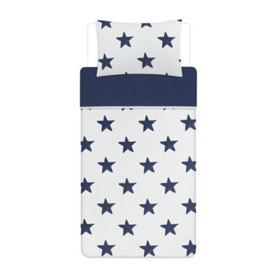 George Home navy waffle duvet set reversible single, imported from the UK
