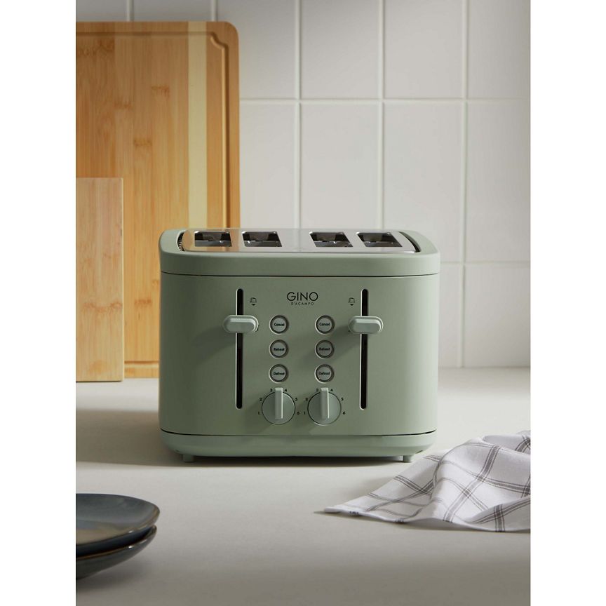 Gino D'Acampo Green 4-Slice Toaster GOODS ASDA   