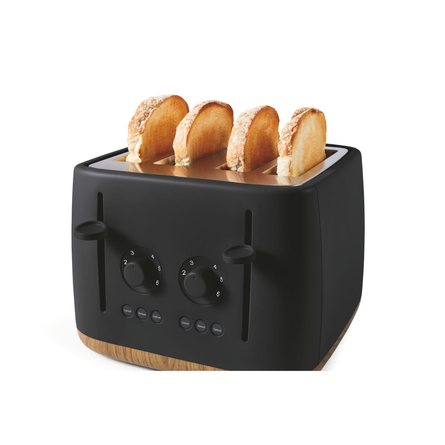 George Home matt black Scandi 4-slice toaster, UK version