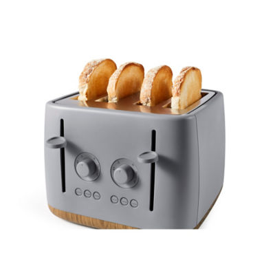 George Home Matte Grey Scandi 4-Slice Toaster