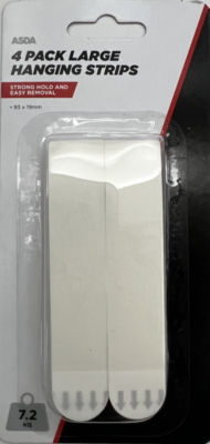 ASDA Large Hanging Strips Picture Hanging Strips 4 Pack