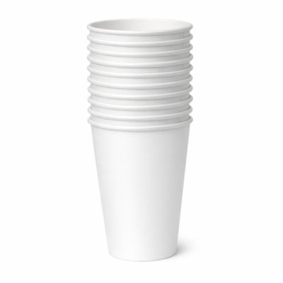 George Home Weiße große Pappbecher 16 oz 10er Pack