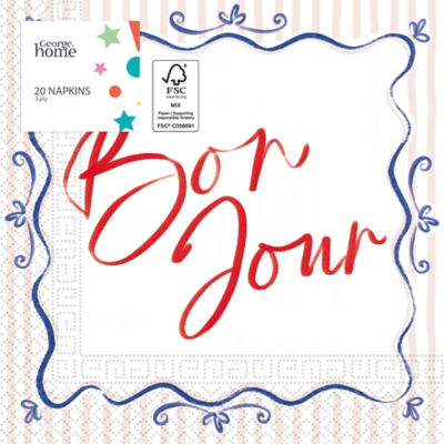 George Home Bonjour paper napkins 20 pack 33x33cm - British product