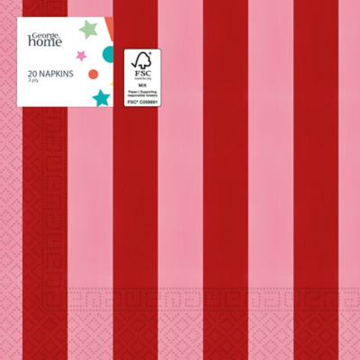ASDA George Home Striped Paper Napkins 20pk- Buy online at McGrocer