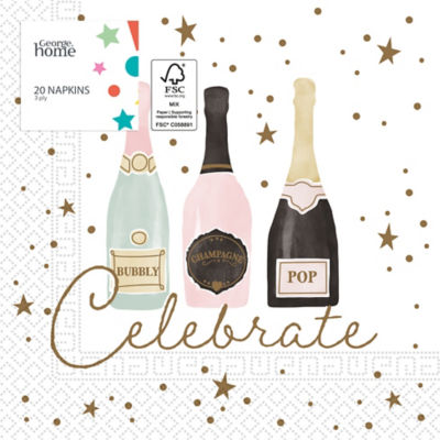 ASDA George Home Celebrate Paper Napkins 20pk 33x33cm 3-ply- Buy online at McGrocer