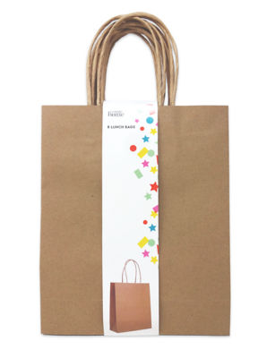 ASDA George Lunch Bags Kraft Paper Pack of 8- Buy online at McGrocer
