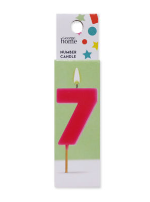 Bougie chiffre 7 George Home rose 43 x 30 x 7 mm