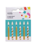 George Home gold candles diagonal stripe plain designs 12 pack, UK version