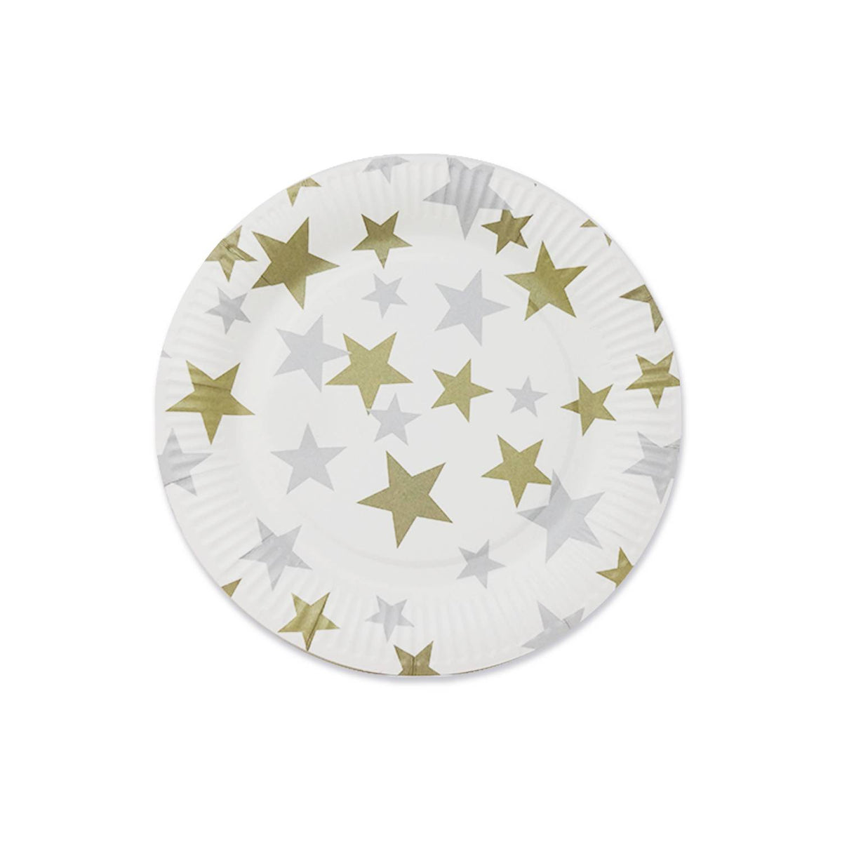George Home metallic star plates pack of 12 gold and silver (British brand)