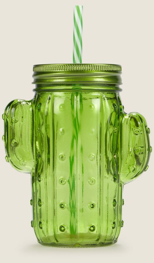 George Home Green Cactus Mason Jar GOODS ASDA   