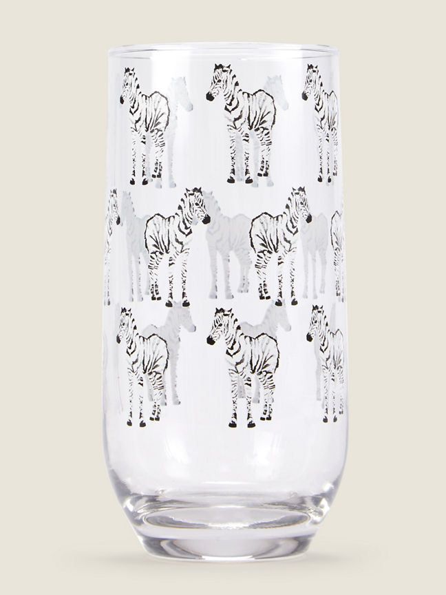 George Home Zebra Hiball Glass 400ml GOODS ASDA   