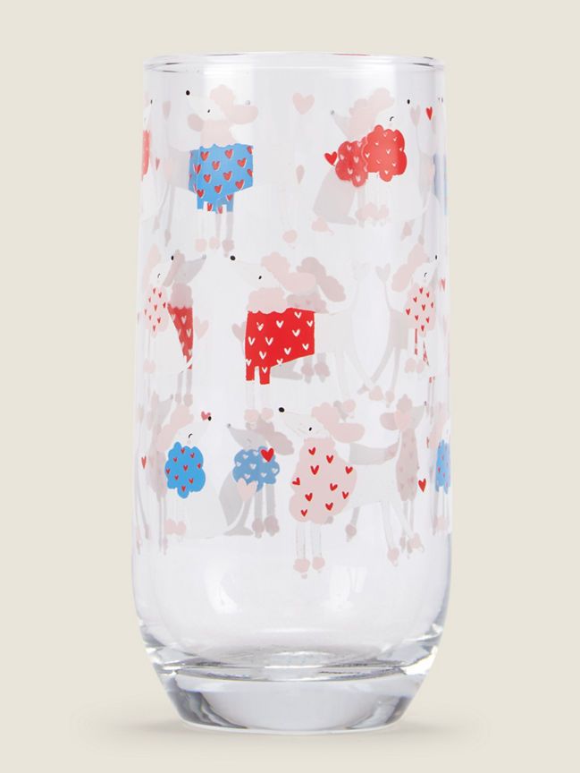 George Home Poodle Hiball Glass 400ml GOODS ASDA   