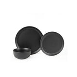 George Home dinner set black ribbed 12 piece, imported from the UK