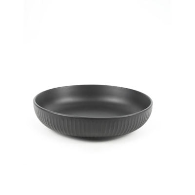 George Home Schwarze Rippen-Steingut-Pastaschüssel