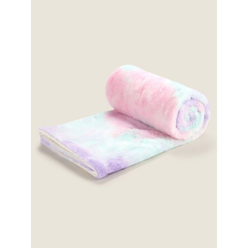 George Home Ombre Tie Dye Fleece Blanket GOODS ASDA   