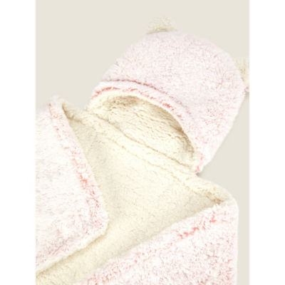 George Home pink heart hooded fleece blanket, imported from the UK