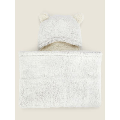 George Home grey star hooded fleece blanket 77x98 cm, UK version