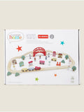 George Home multi-coloured wooden train playset with vehicles and figures 32x23x9.5cm, UK version