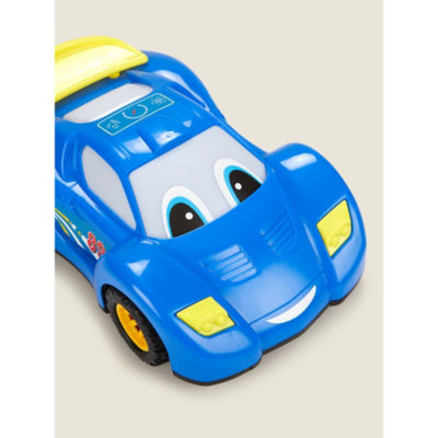 Hapello blue racing car interactive toy - British product