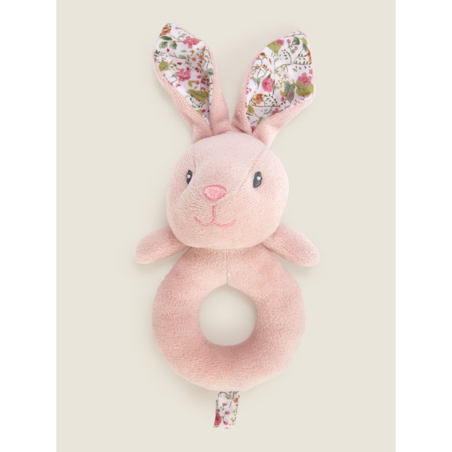 Hapello pink bunny rattle sensory baby toy, UK version