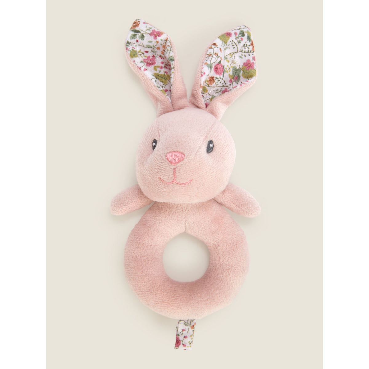 Hapello pink bunny rattle sensory baby toy, UK version