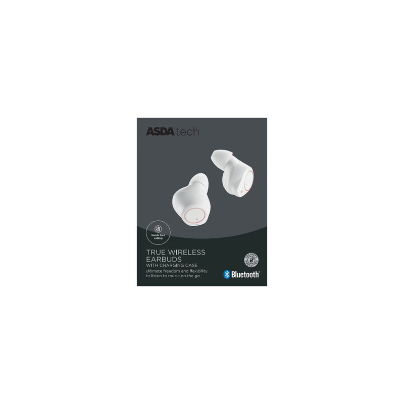 ASDA Tech True Wireless Earphones - White