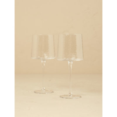 At Home with Stacey Solomon Clear Hammered Wine Glasses - Set of 2