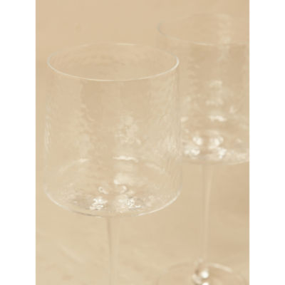 At Home with Stacey Solomon Clear Hammered Wine Glasses - Set of 2