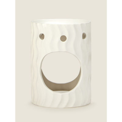 George Home white textured sculptural ceramic oil burner - British product