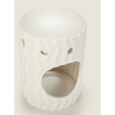 George Home white textured sculptural ceramic oil burner - British product