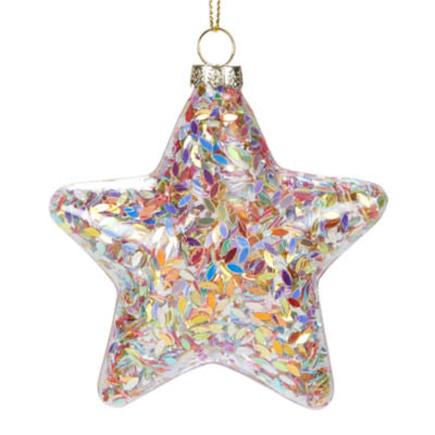 George Home multi-coloured Christmas star bauble 17cm - British product