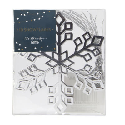 George Home Christmas silver snowflakes 10 pack, UK version