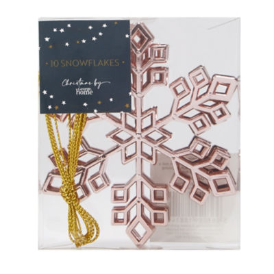George Home rose snowflake ornaments 10 pack, UK version