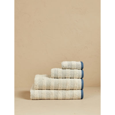 Stacey Solomon cream two-tone textured bath sheet 100x150cm, imported from the UK
