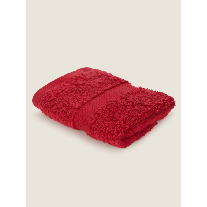 George Home red super-soft cotton face cloth, imported from the UK