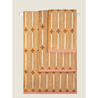 George Home bath sheet honey Barbican Lozenge, imported from the UK