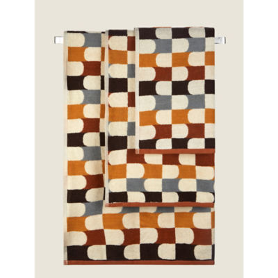 George Home Crafted Geo Curve hand towel multi-coloured cotton - British product