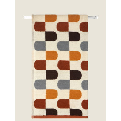 George Home Crafted Geo Curve bath sheet, multi-coloured cotton - British product
