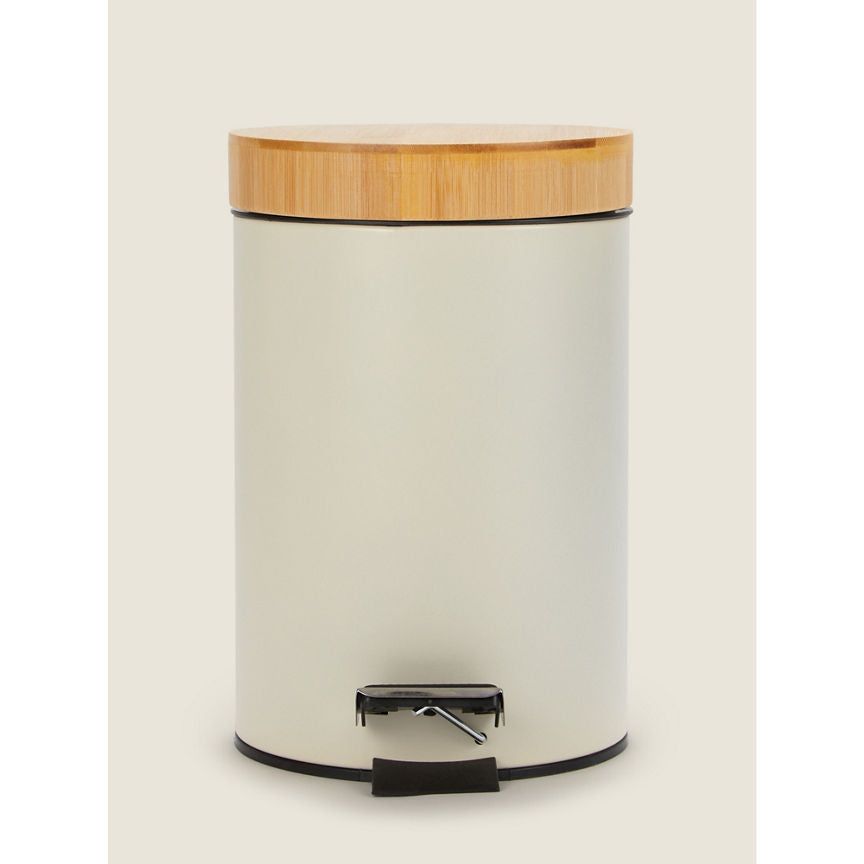 George Home Natural 3L Pedal Bin With Bamboo Lid GOODS ASDA   