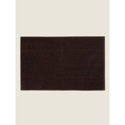 George Home brown solid chenille bath mat 50x80cm (British brand)