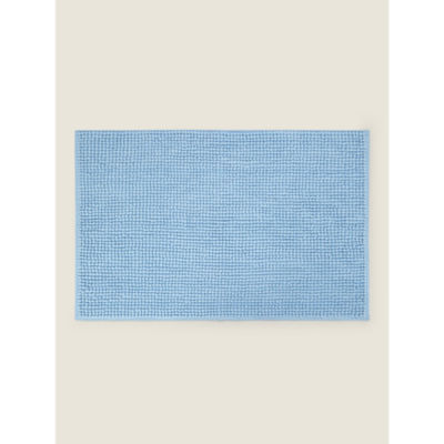 George Home light blue solid chenille bath mat 50x80cm (British brand)