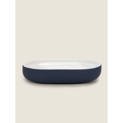 ASDA George Home Matte Navy Stoneware Soap Dish 13x9x2.5cm- Buy online at McGrocer