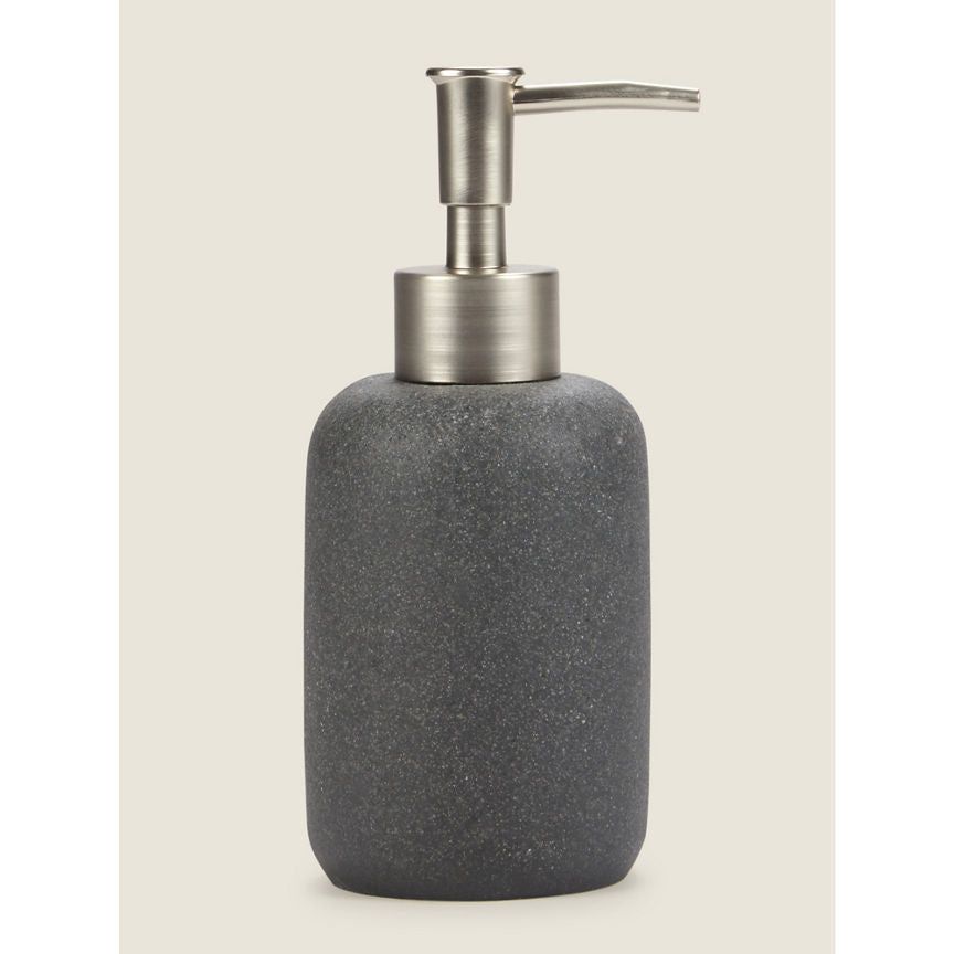 George Home Sandstone Effect Soap Dispenser - Charcoal GOODS ASDA   