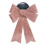 George Home pink glitter Christmas bow 41cm, imported from the UK