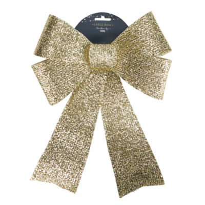 George Home Christmas bow gold glitter 41cm, imported from the UK