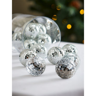 George Home silver disco ball baubles set of 12 - British product