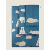 George Home Blue Bear bath sheet in blue cotton - British product