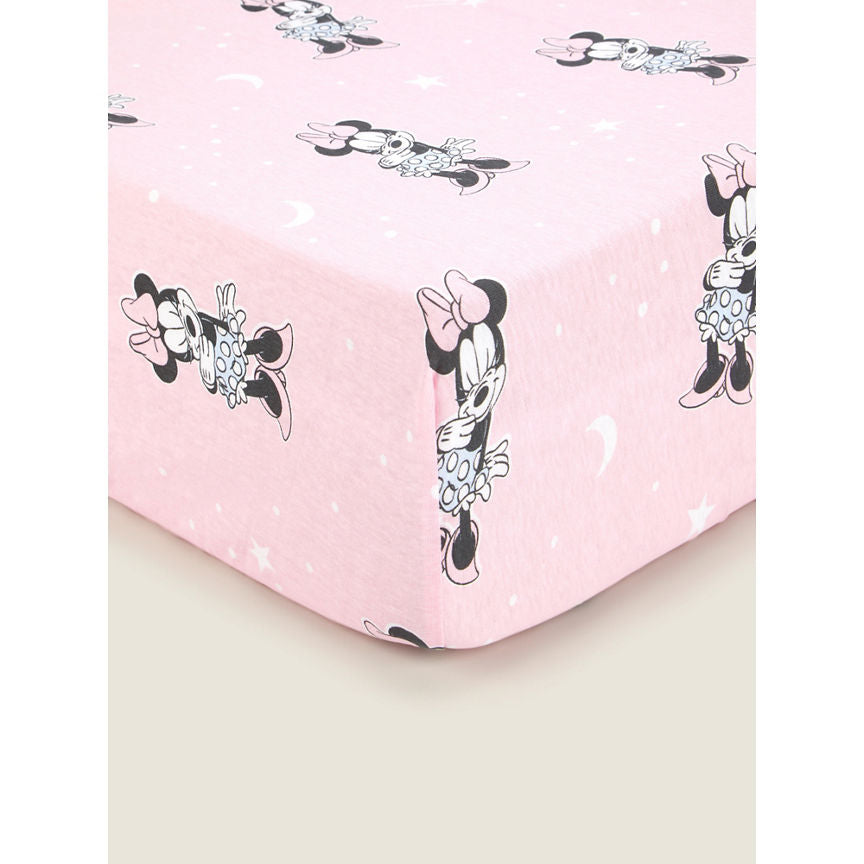 George Home Disney Minnie Mouse Pink Cot Bed Fitted Sheet GOODS ASDA   